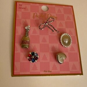 Packed Party Festive Brooch Set - Pink, Silver, and Blue